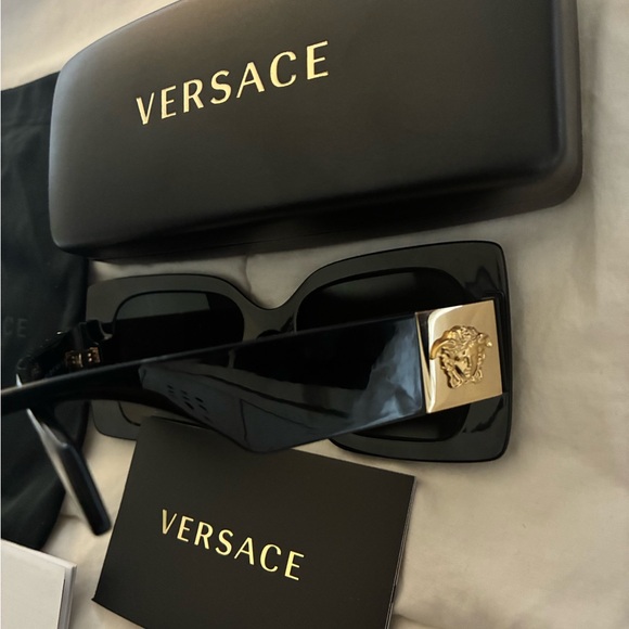 Versace Black Sunglasses with Gold Accent